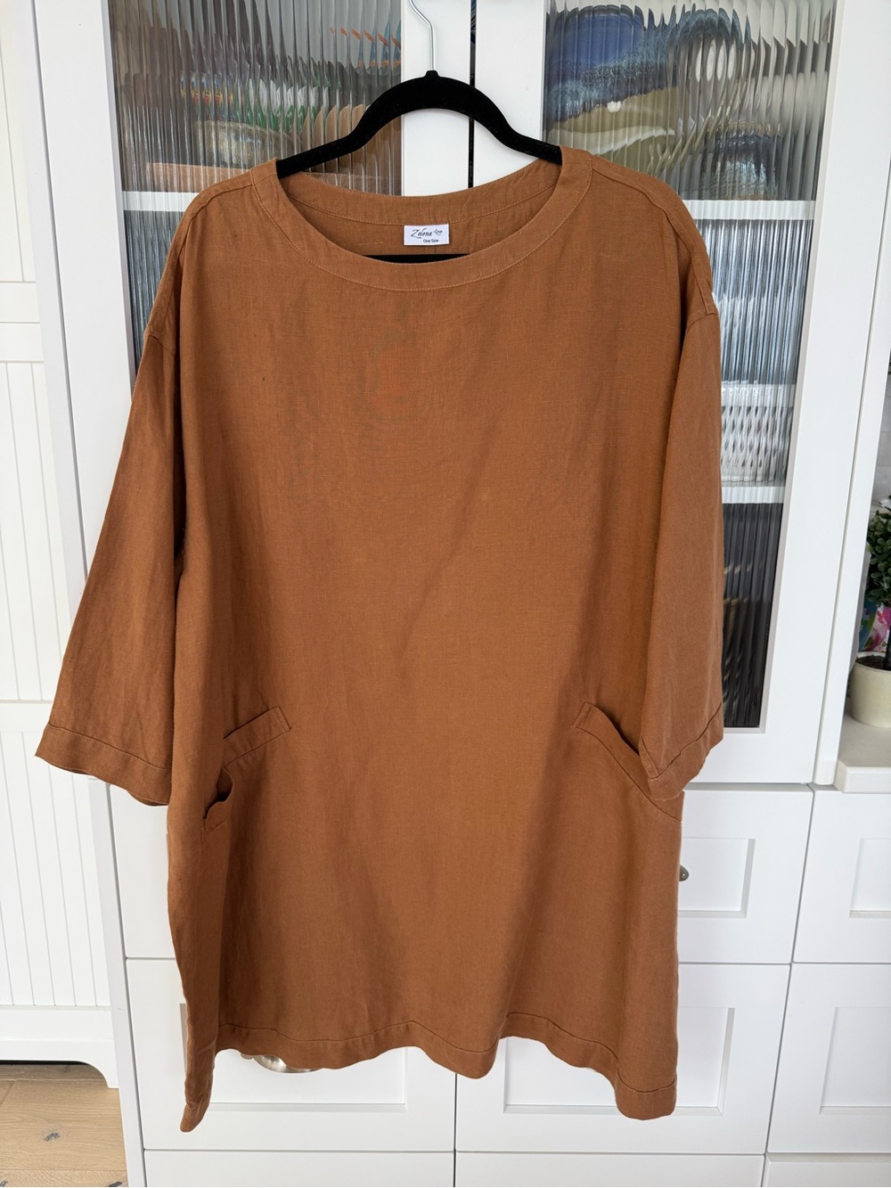 Linen 100% sienna brown tunic